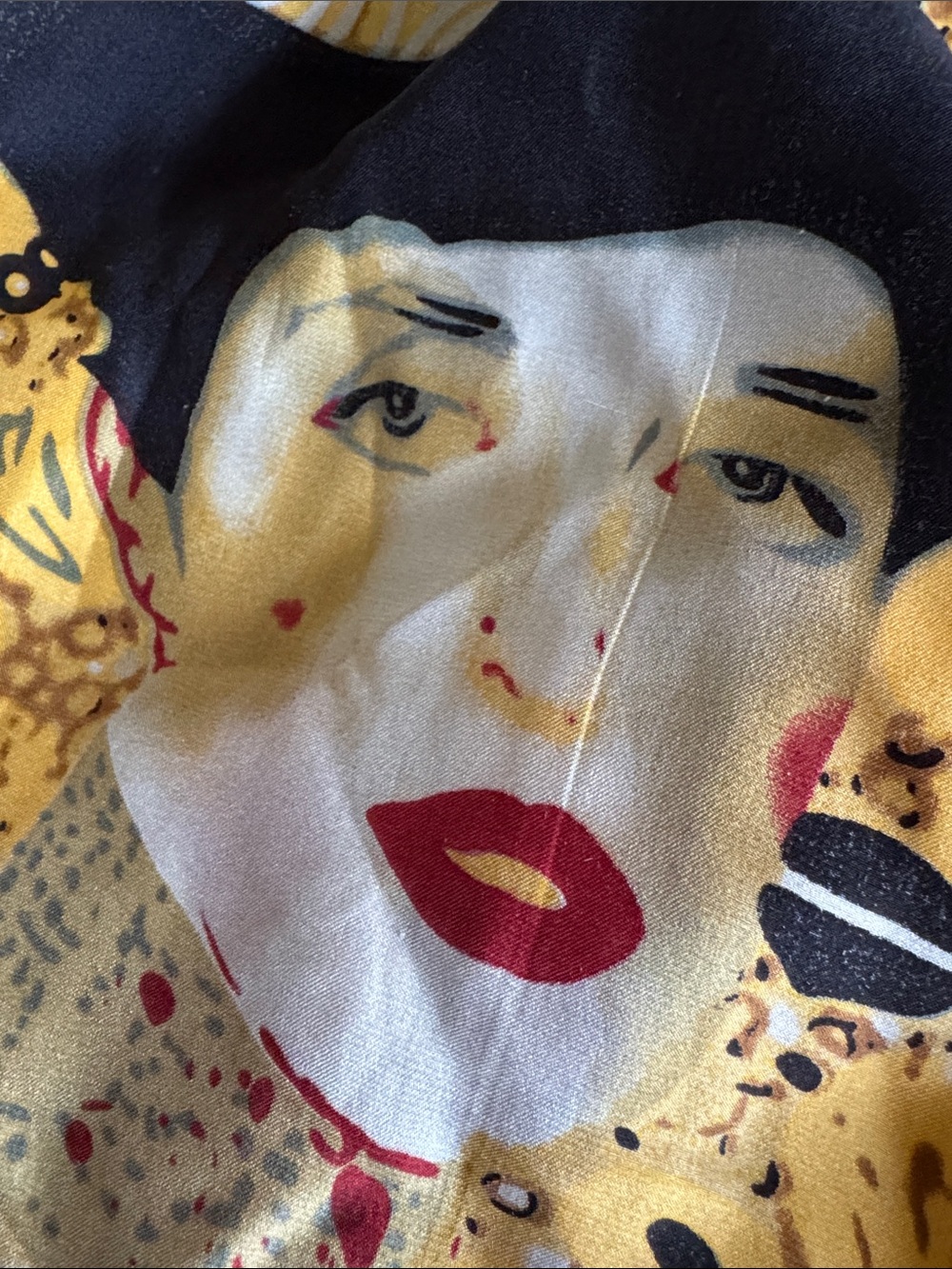Klimt Portrait of Adele Artistic Woman in Gold 100% Silk Scarf Wall Art - Picture 5 of 7